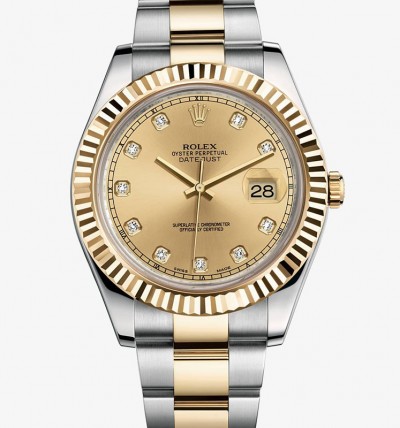 Rolex Datejust II Two-Tone Gold Watch 116333-0007 Gold Dial