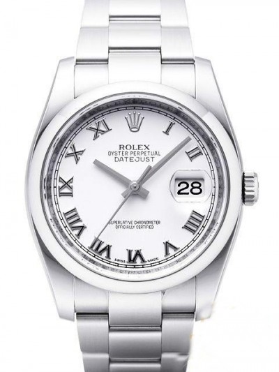 Rolex Datejust 36 Watch 116200-0055 White Dial