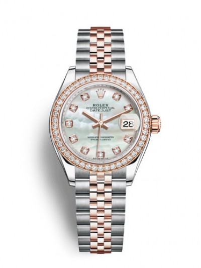 Rolex Lady-Datejust Two Tone Rose Gold Watch 279381RBR-0013 MOP