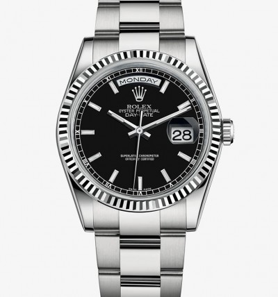 Rolex Day-Date Watch 118239-0121 Oyster Bracelet Black