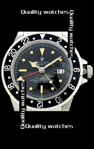 Rolex GMT-Master Cloned 3285 Movement Watch Black Dial