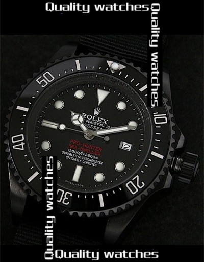 Rolex Deepsea Pro-Hunter Sea-Dweller Watch Nylon Strap Black