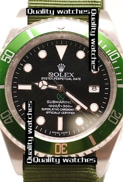 Rolex Submariner Vintage Watch 50th Anniversary Edition Green Nylon