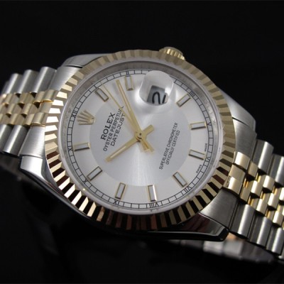 Rolex Datejust II Two-Tone Gold Watch Jubilee Bracelet Silver Dial