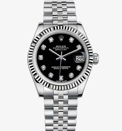 Rolex Lady-Datejust Watch 178274-0014 Black Dial