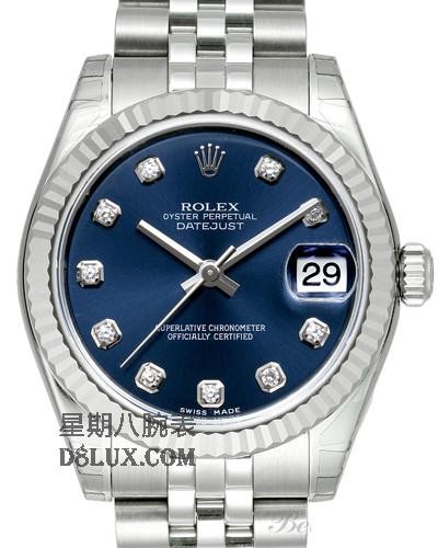 Rolex Datejust Ladies 178274 Blue dial Diamond time markers Automatic Watch