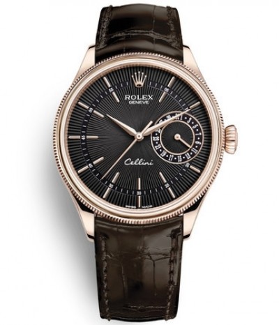 Rolex Cellini Date Rose Gold Watch 50515-0010 Black Dial