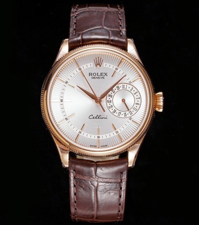 Rolex Cellini Date Rose Gold Watch 50515-0008 White Dial