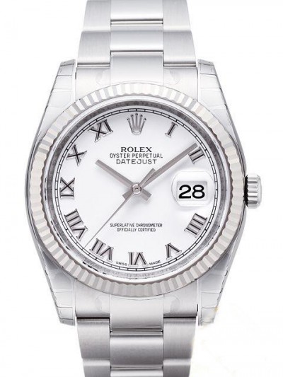 Rolex Datejust 36 Watch 116234-0090 White Dial