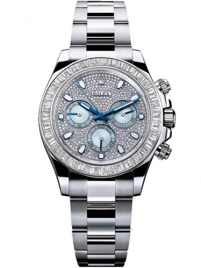 Rolex Daytona Stainless Steel Watch Diamonds-Paved Dial