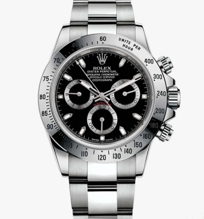 Rolex Daytona Stainless Steel Watch Black Dial