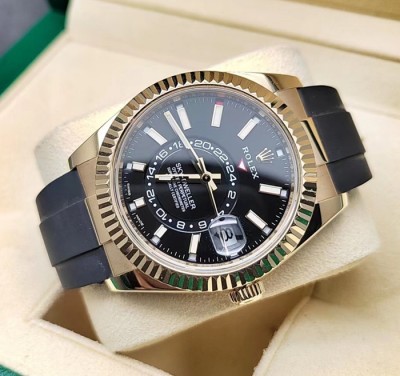 Rolex Sky-Dweller Watch Gold 326238-0009 Black Dial