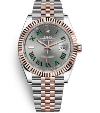 Rolex Datejust II Two-Tone Rose Gold Watch 126331-0016 Gray