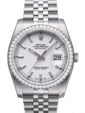 Rolex Datejust 36 Watch 116244-0064 White Dial