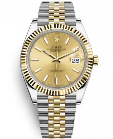 Rolex Datejust II Two-Tone Gold Watch 126333-0010 Jubilee Gold Dial