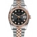 Rolex Datejust 36 Rose Gold Watch 116231-0101 Jubilee Black