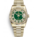 Rolex Day-Date Gold Watch 118238-0237 Presidential Diamonds&Green