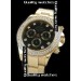 Rolex Daytona 18K Yellow Gold Watch Diamond Bezel Black Dial