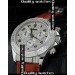 Rolex Daytona Watch Brown Leather Strap Swiss Replica Diamonds-Paved Dial