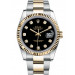 Rolex Datejust 36 Two Tone Gold Watch 116233-0175 Black 